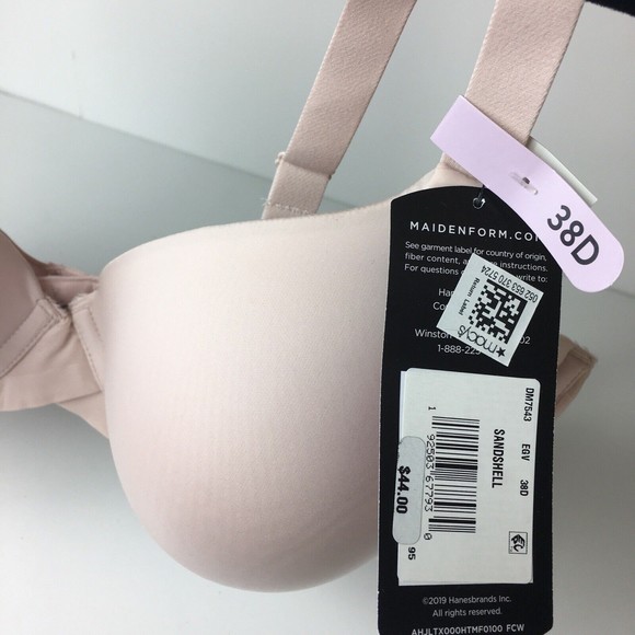 Maidenform DM7543 One Fabulous Fit 2.0 Tailored Demi T-Shirt Bra 38D Sandshell - Picture 5 of 7